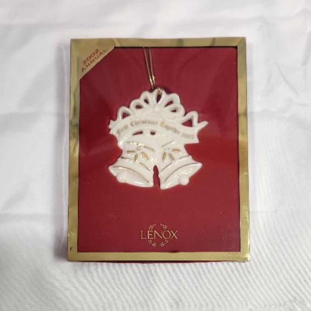 Lenox "First Christmas Together 2002" Wedding Bells Christmas Ornament
